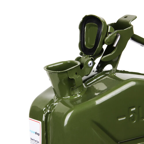 5 liter steel fuel jerrycan - green