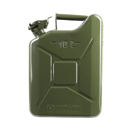 10 liter stalen brandstof jerrycan - groen