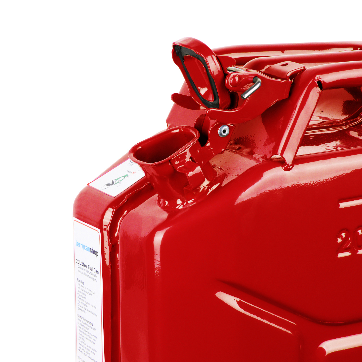 20 Liter Steel Fuel Jerrycan Red Jerrycanshop nl
