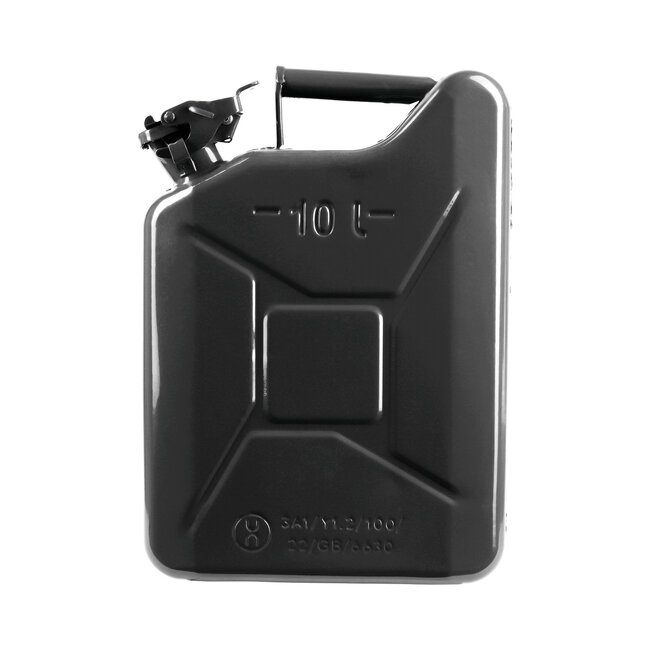 10 Liter Metall Kanister für Benzin & Diesel - Schwarz