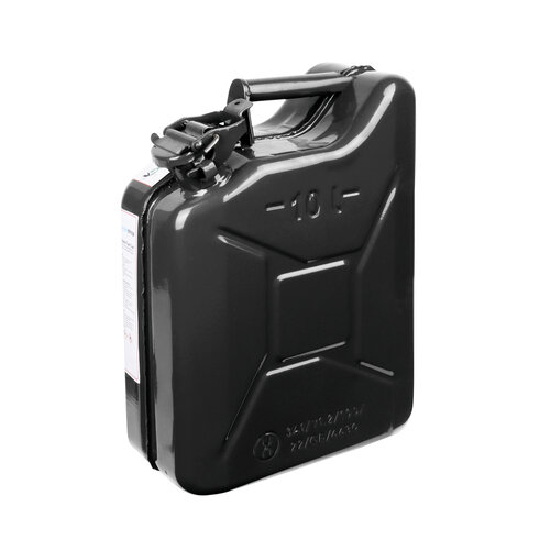 10 liter stalen brandstof jerrycan - zwart