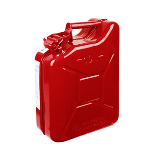 10 liter steel fuel jerrycan - red