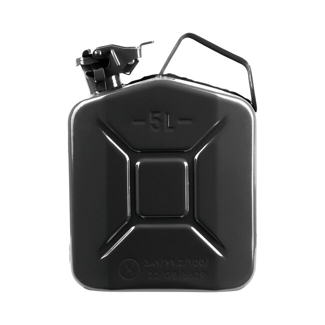 5 liter steel fuel jerrycan - black