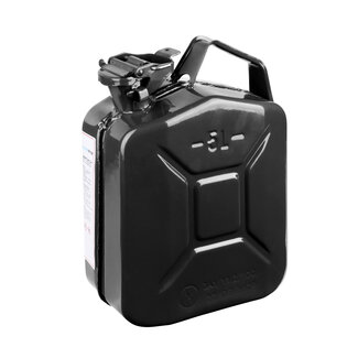 5 liter stalen brandstof jerrycan - zwart