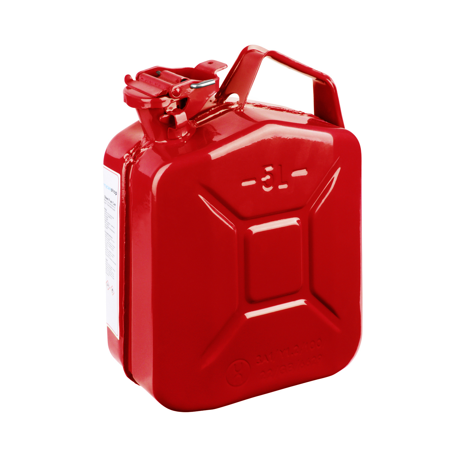 5 liter steel fuel jerrycan - red 