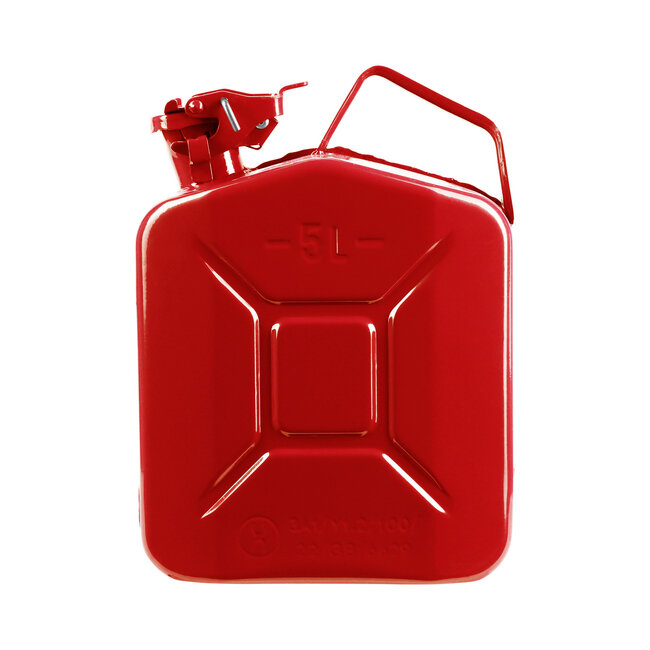 5 liter stalen brandstof jerrycan - rood