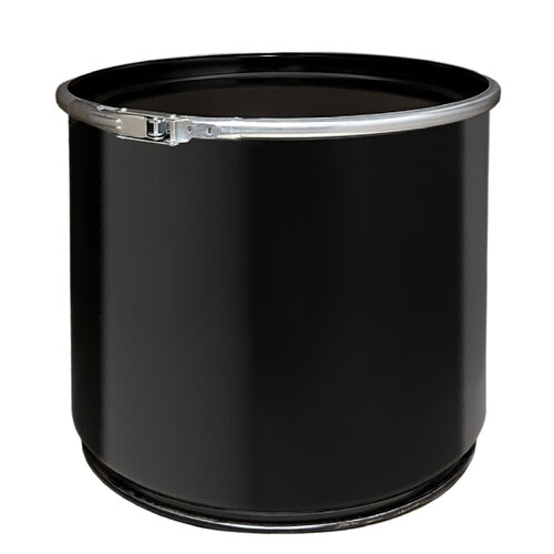 30 liter steel open top drum - black