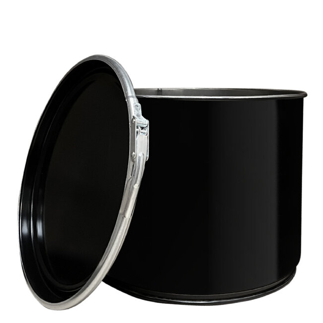 30 liter steel open top drum - black