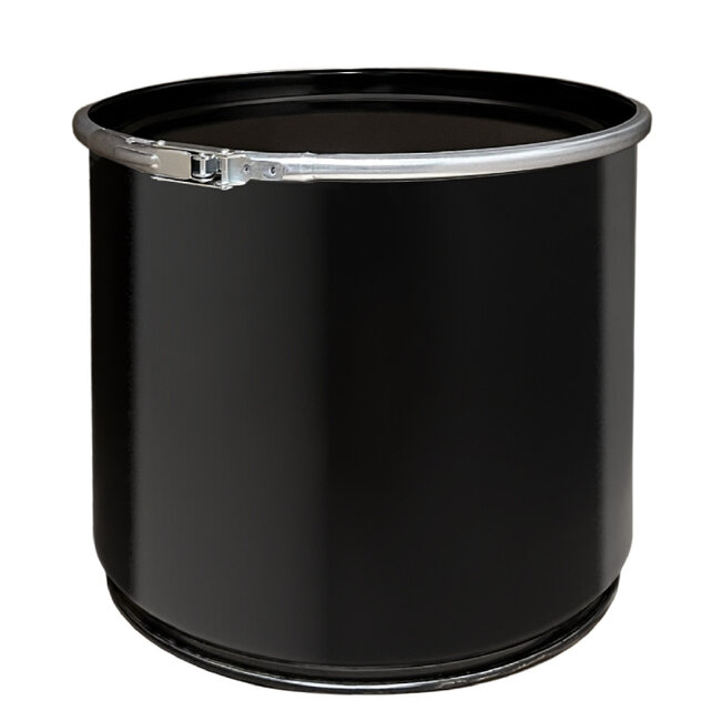 B-choice 30 liter steel open top drum - black