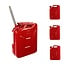 4x 20L metal fuel canisters red + 1x pourer