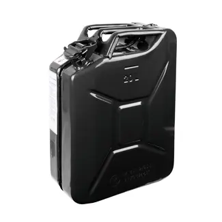 20 liter steel fuel jerrycan - black