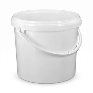 5 liter bucket with lid - round - white - Copy
