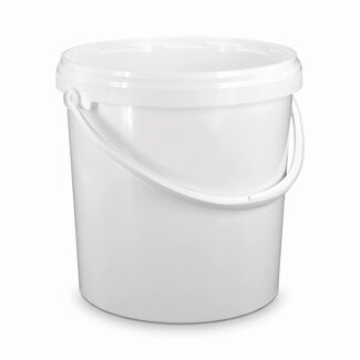 10 Liter Eimer mit Deckel - rund - weiß - Copy