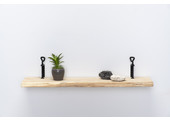 Oak wall shelf 26mm with small rotary clamps
