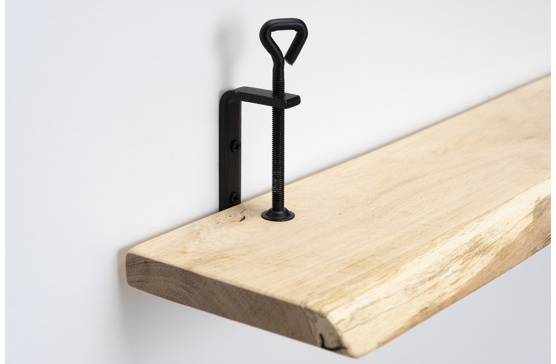 Eiken wandplank 26mm met kleine draaiklemmen