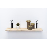 Oak wall shelf 26mm with large rotary clamps