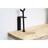 Oak wall shelf 26mm with large rotary clamps