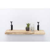 Oak wall shelf 36mm with large rotary clamps
