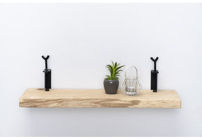 Oak wall shelf 36mm with large rotary clamps