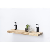 Oak wall shelf 36mm with large rotary clamps
