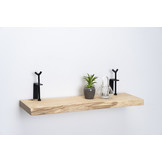 Oak wall shelf 36mm with large rotary clamps