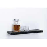 Zwart eiken wandplank 36mm geschuurd met blind montage systeem