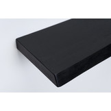 Zwart eiken wandplank 36mm geschuurd met blind montage systeem
