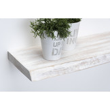 Vintage wit eiken wandplank 36mm geschuurd met blind montage systeem