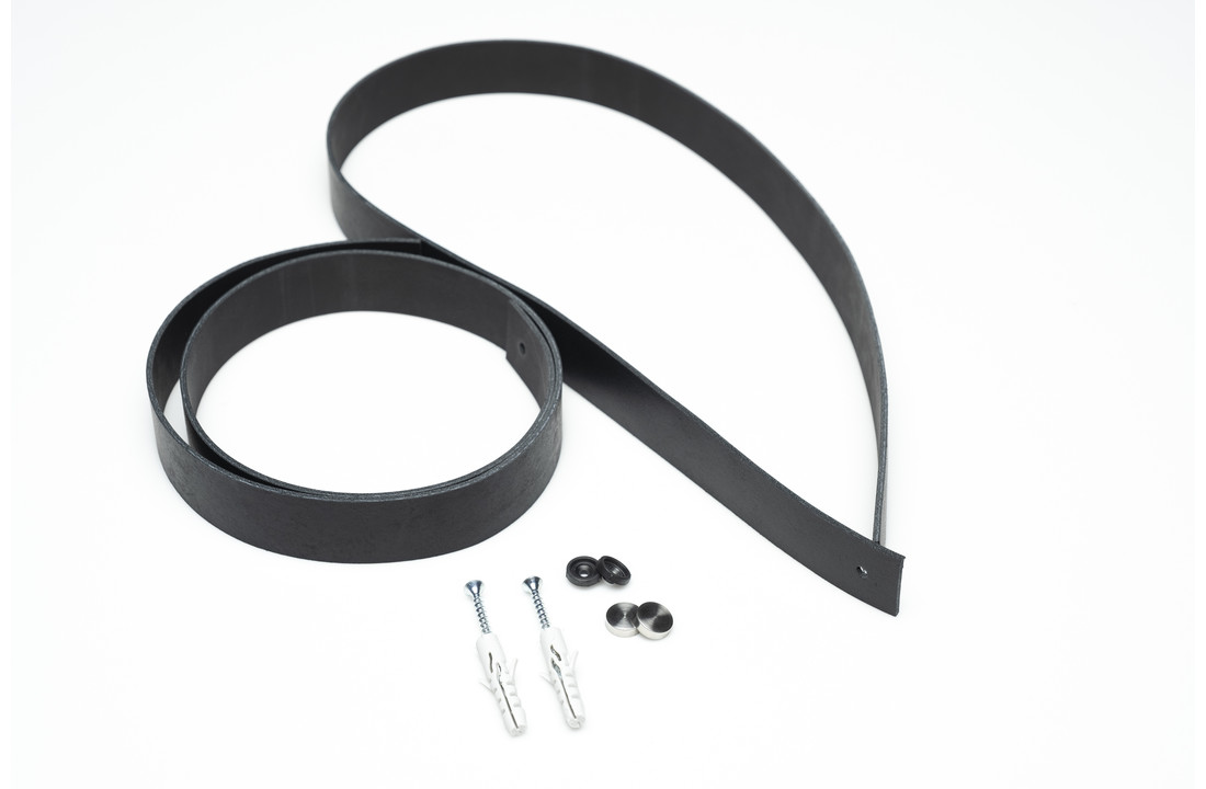 Set leather shelf supports black