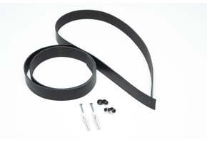 Set leren plankdragers zwart