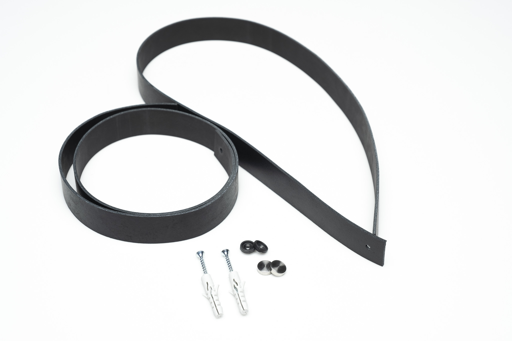 Satz Regalbodenträger aus Leder schwarz