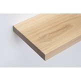 Eiken wandplank 3cm dikte geschaafd strak gezaagd met zwevend montage systeem