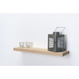 Eiken wandplank 4cm dikte geschaafd strak gezaagd met zwevend montage systeem