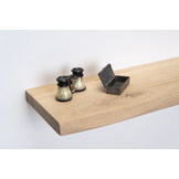 Eichen-Wandbauplatte 3 cm dick, gehobelt, mit schwimmend gelagerter, lebendiger Front
