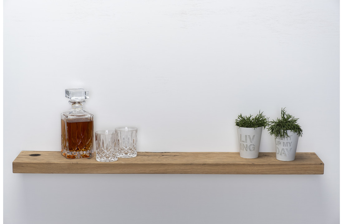 Alt eichenholz-Wagenteil-Wandtafel 4cm dick mit Blindmontagesystem