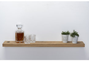 Oud eiken wagondeel wandplank 3,5cm dikte met blind montage systeem