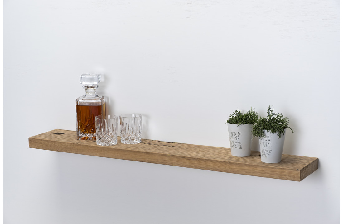 Alt eichenholz-Wagenteil-Wandtafel 4cm dick mit Blindmontagesystem