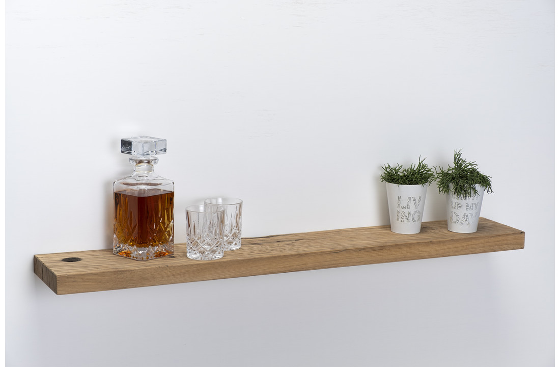Alt eichenholz-Wagenteil-Wandtafel 4cm dick mit Blindmontagesystem