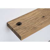 Oud eiken wagondeel wandplank 3,5cm dikte met blind montage systeem
