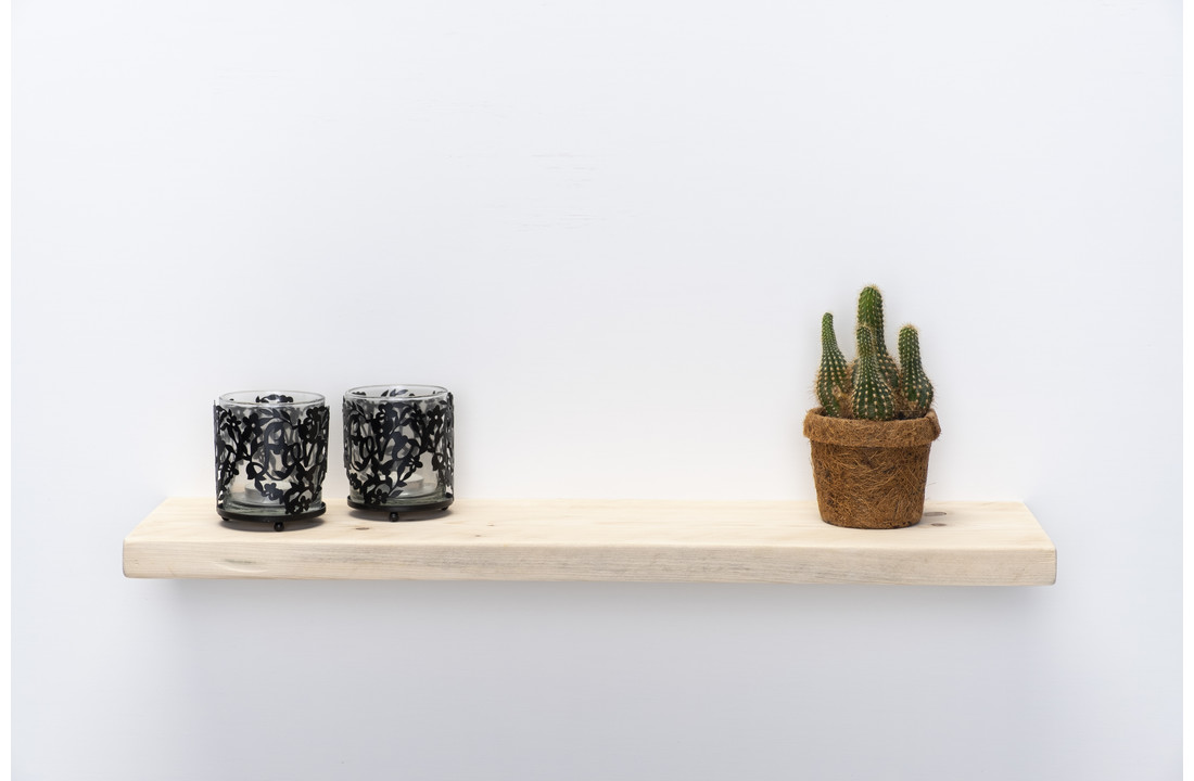 Wandplank nieuw steigerhout 3cm met blind montage systeem