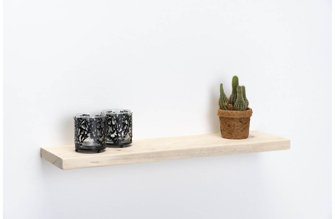 Wandplank nieuw steigerhout 3cm met blind montage systeem