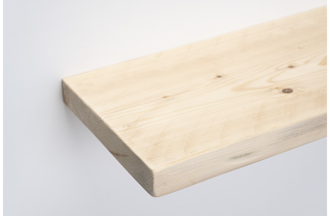 Wandplank nieuw steigerhout 3cm met blind montage systeem