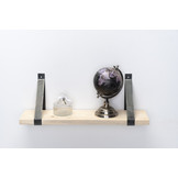 Wandplank steigerhout nieuw 3cm met stalen beugels