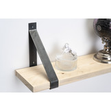 Wandplank steigerhout nieuw 3cm met stalen beugels