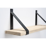 Wandplank steigerhout nieuw 3cm met stalen beugels
