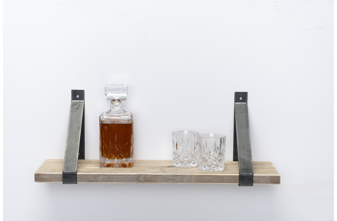 Wall board scaffolding wood old 3cm with steel brackets