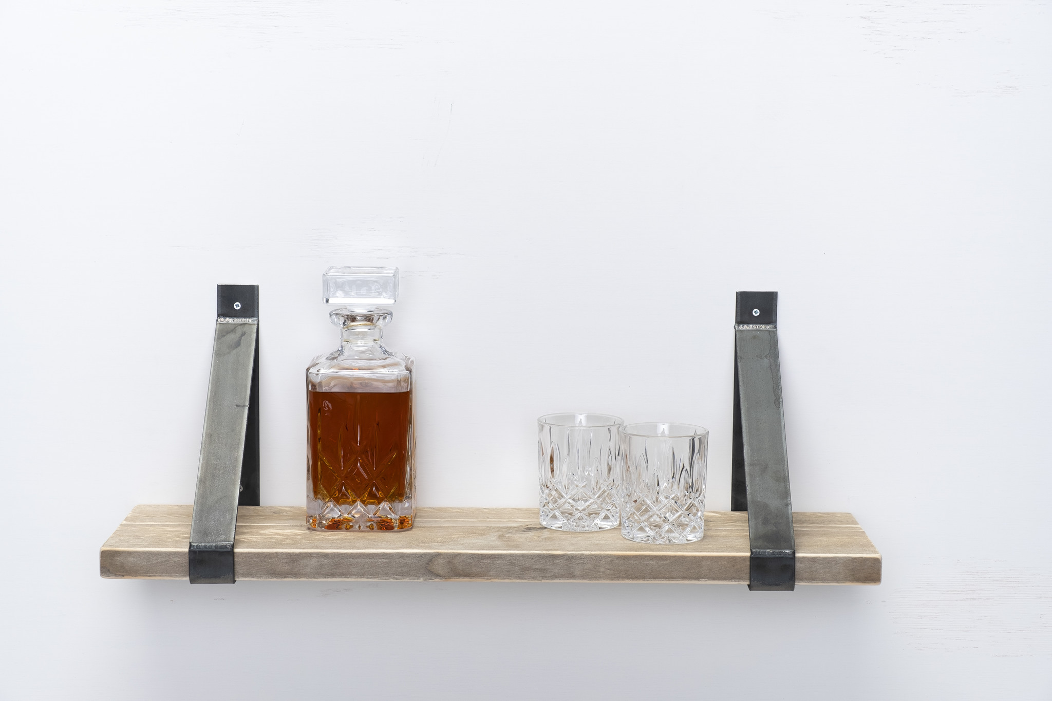 Wall board scaffolding wood old 3cm with steel brackets