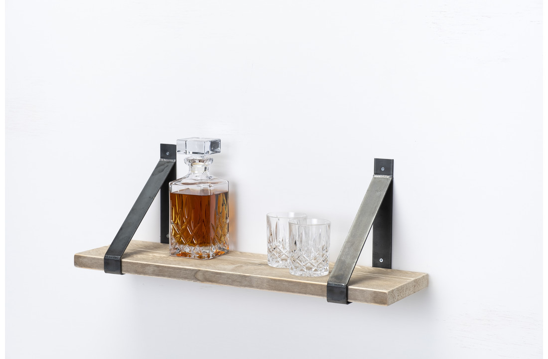 Wall board scaffolding wood old 3cm with steel brackets