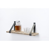 Wandplank steigerhout oud 3cm met stalen beugels