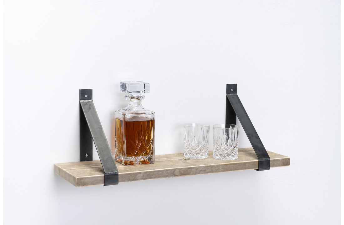 Wall board scaffolding wood old 3cm with steel brackets